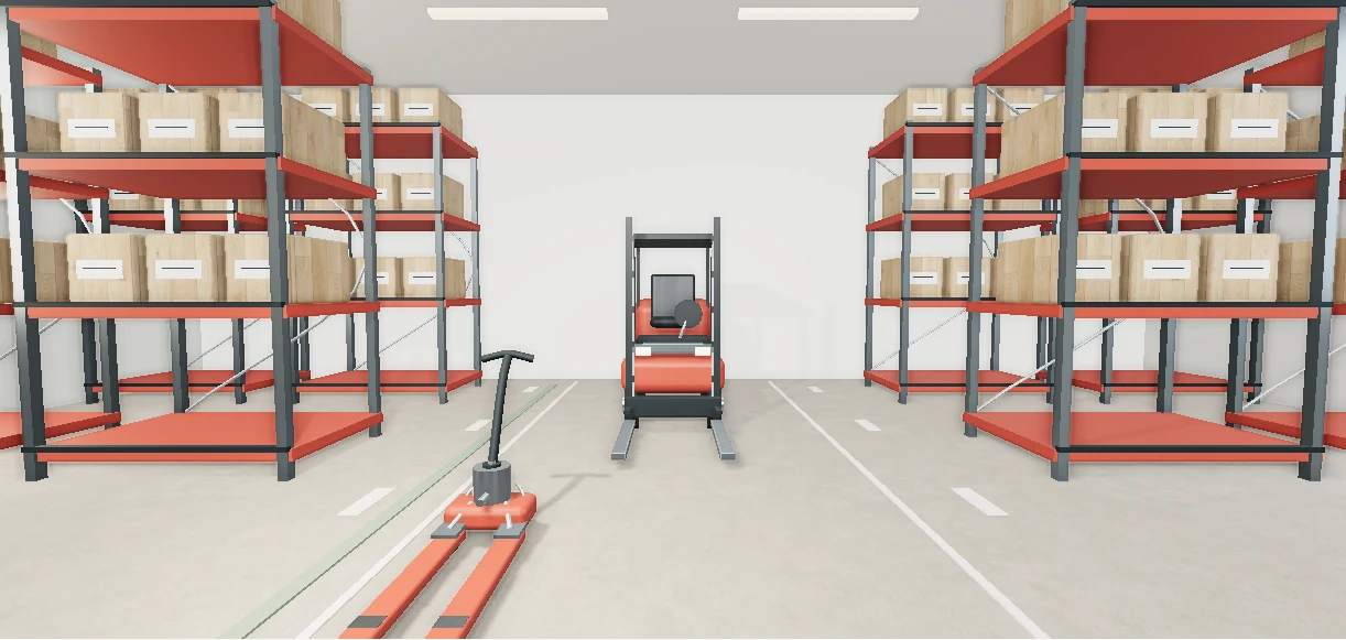 Through the warehouse